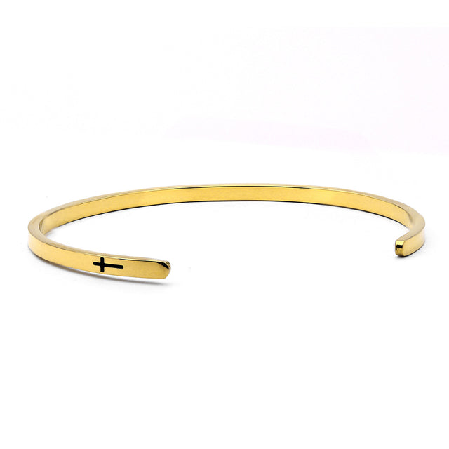 Bracelete Titânio Friendship Dourado brilho 3mm