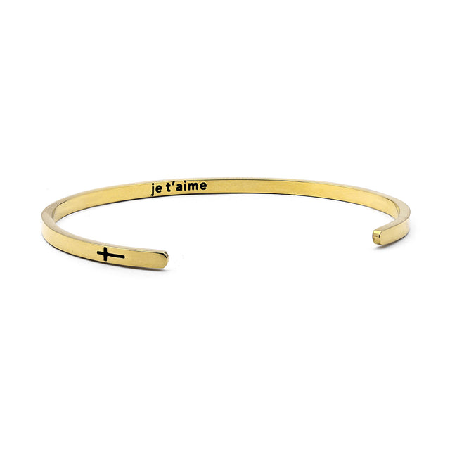 Bracelete Titânio Friendship Dourado brilho 3mm