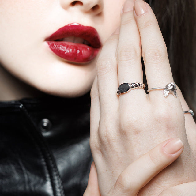 Anel Sinete Prata 925