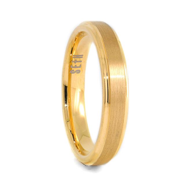Matte Gold Venice Tungsten Ring
