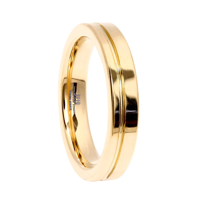 Brooklyn Gold Glitter Tungsten Ring