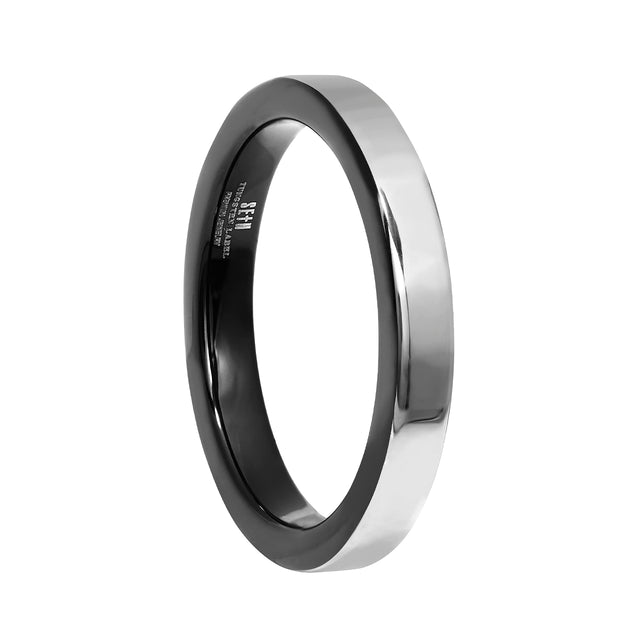 Bali Black and Silver Tungsten Ring