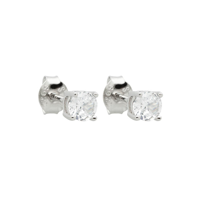 925 Silver Earring Round 4mm Point of Light