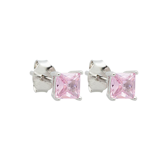 925 Silver Earring Point of light Square 4mm