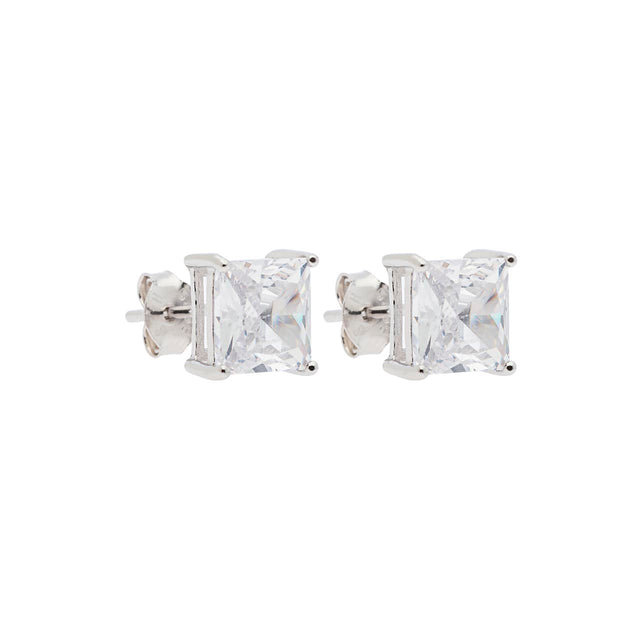 925 Silver Earring Square Point of Light 7mm