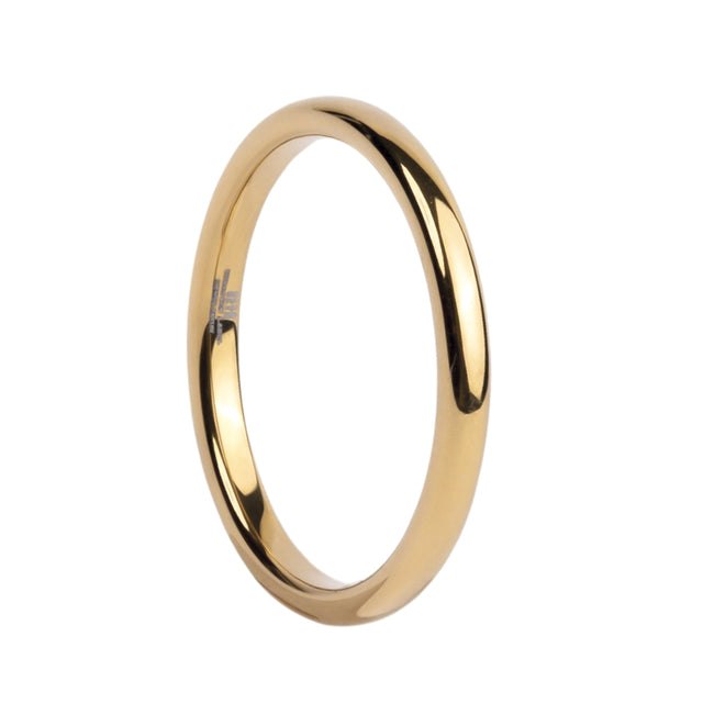 Aliança de Tungstênio Verona Ouro Brilho 2mm