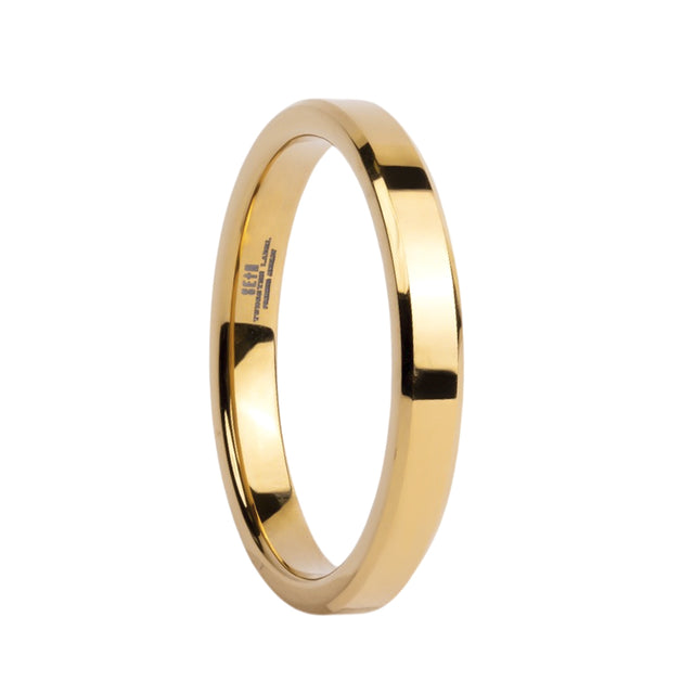 Aliança de Tungstênio Volpe Ouro Brilho 3mm
