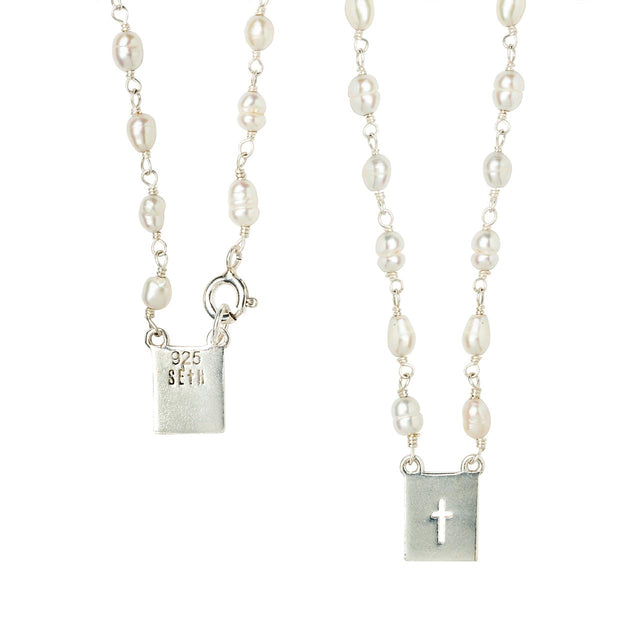 Pearl Rice Rosary Scapular