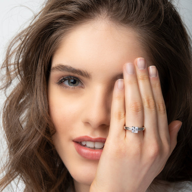 Princess 925 Silver Engagement Ring