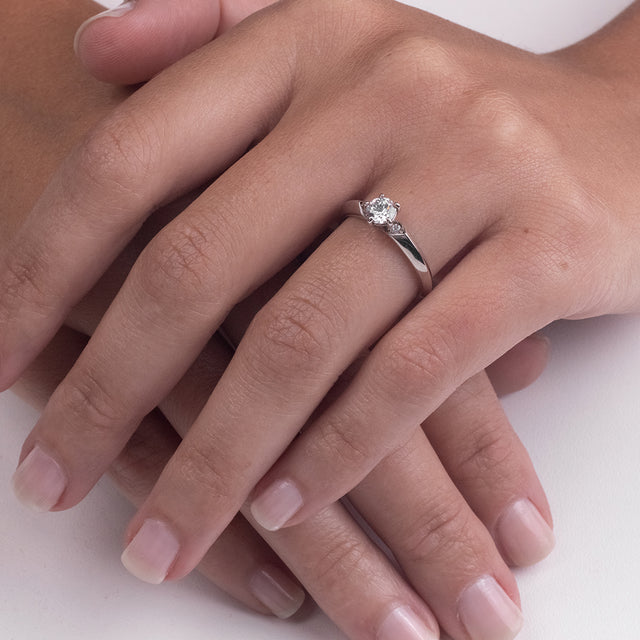 Anel Solitário Prata 925 Garden