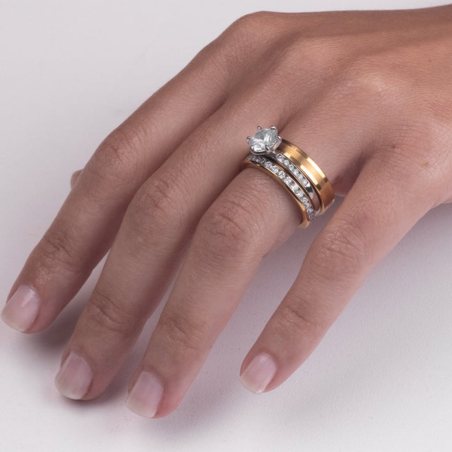 Aliança de Tungstênio Montreal Ouro brilho 3mm