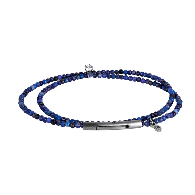 Pulseira Saint-Tropez 2 voltas Pingente Infinito Azul Anil