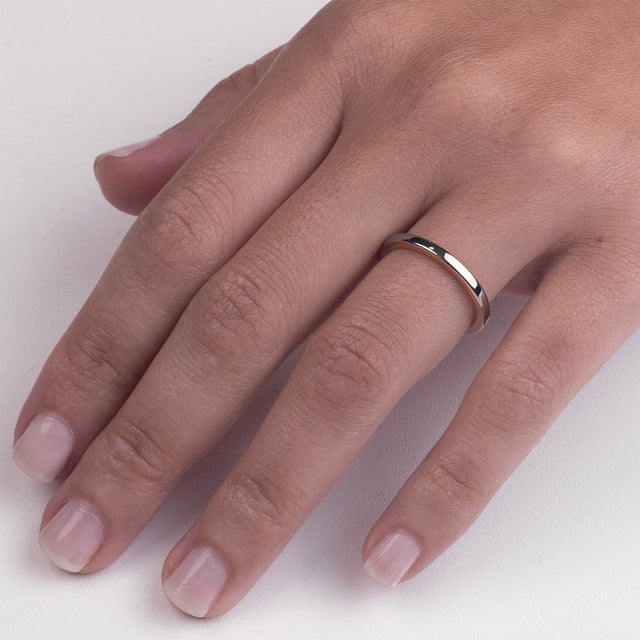 Aliança de Tungstênio Belize Prata e Rose 2mm