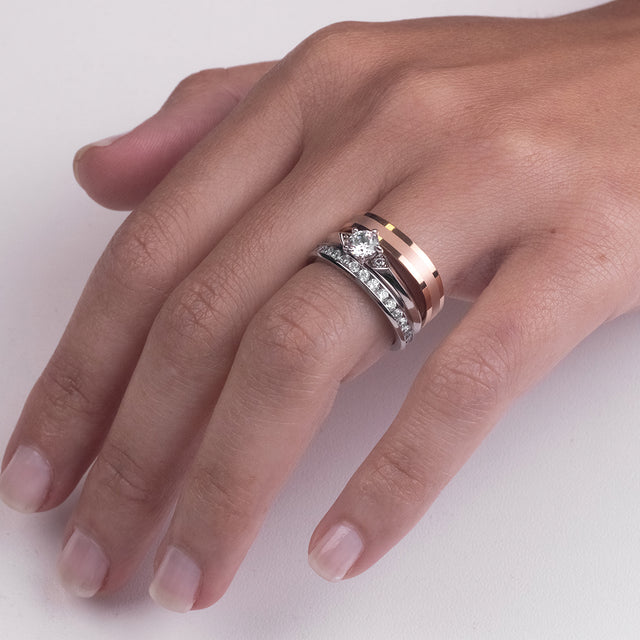 Aliança de Tungstênio Dublin Rose 4mm