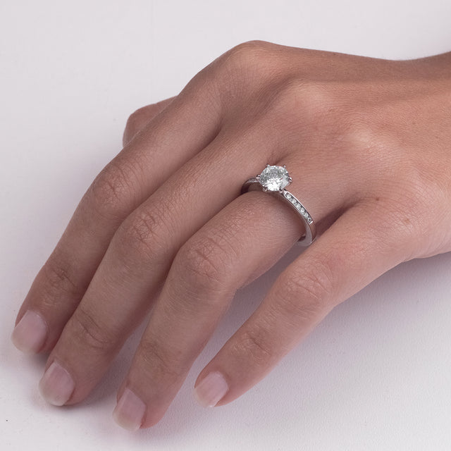 Anel Solitário Prata 925 True Love