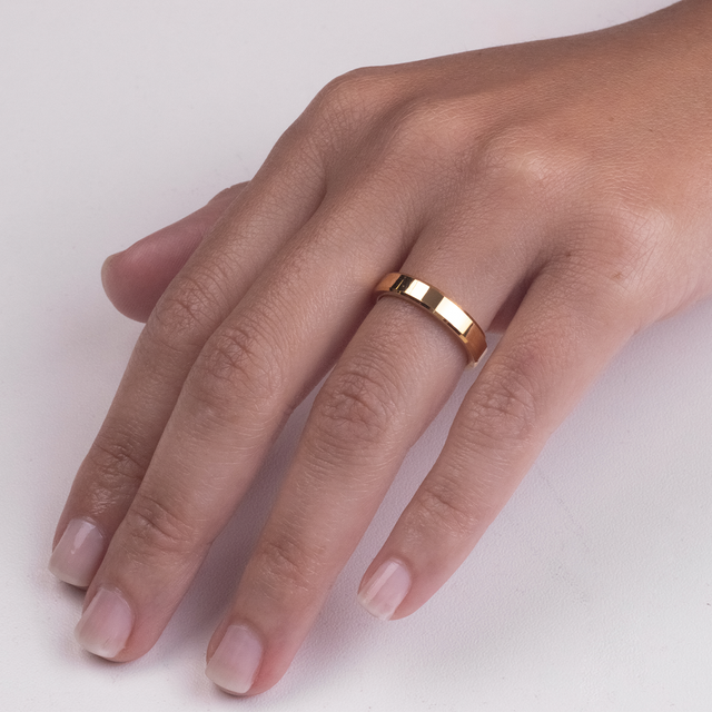 Aliança de Tungstênio True Love Ouro brilho 4mm