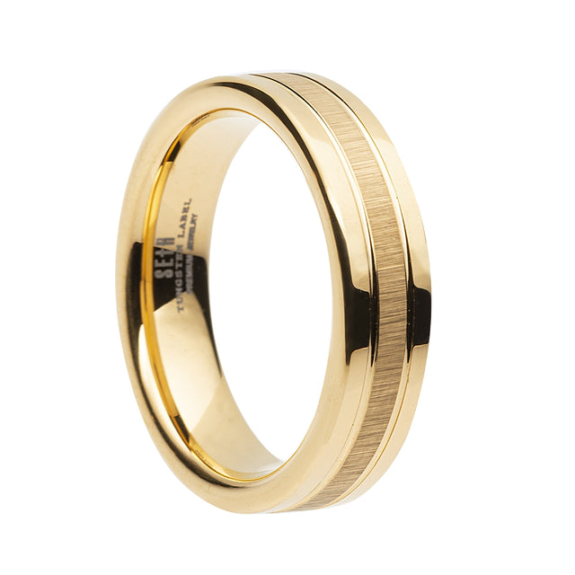 Matte Gold Siena Tungsten Ring