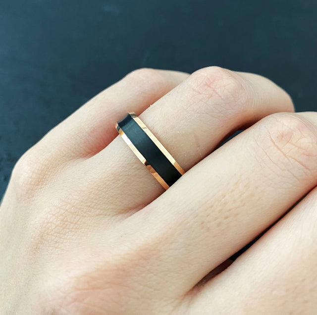 Matte Black Rhodium Soulmate Tungsten Ring