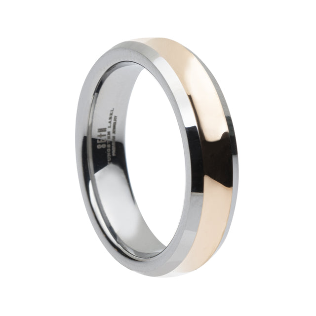 Soulmate Silver and Rose Tungsten Ring