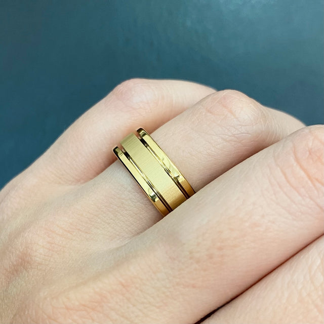 True Matte Gold Tungsten Ring