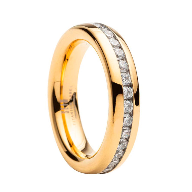 Recortador de anillos de bodas de titanio y oro Venecia