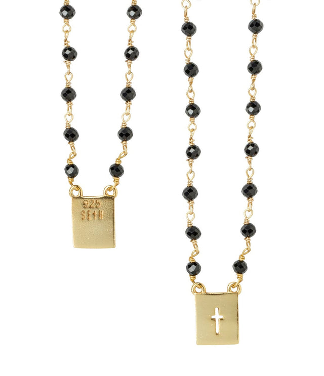 Golden Onyx Rosary Scapular