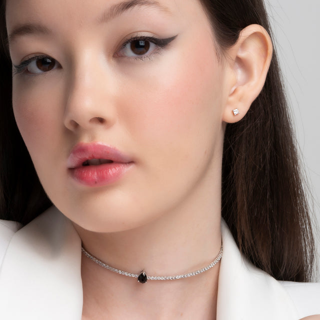 925 Silver Earring Point of light Square 4mm